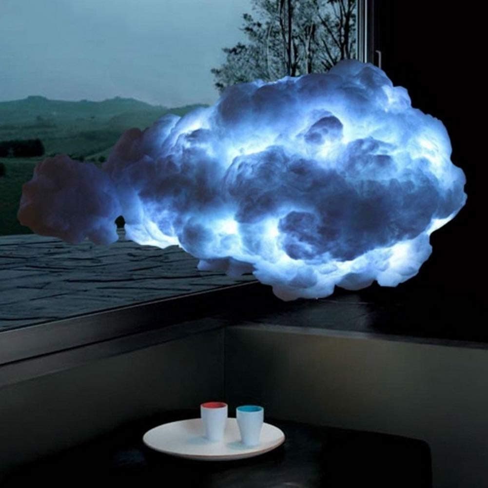 DENGNILAI Creative Floating White Cloud Chandelier, American Style Pendant Lamp Personality Hotels Dining Room Living Room Ceiling Pendant Lighting-Diameter 40cm Warm Light