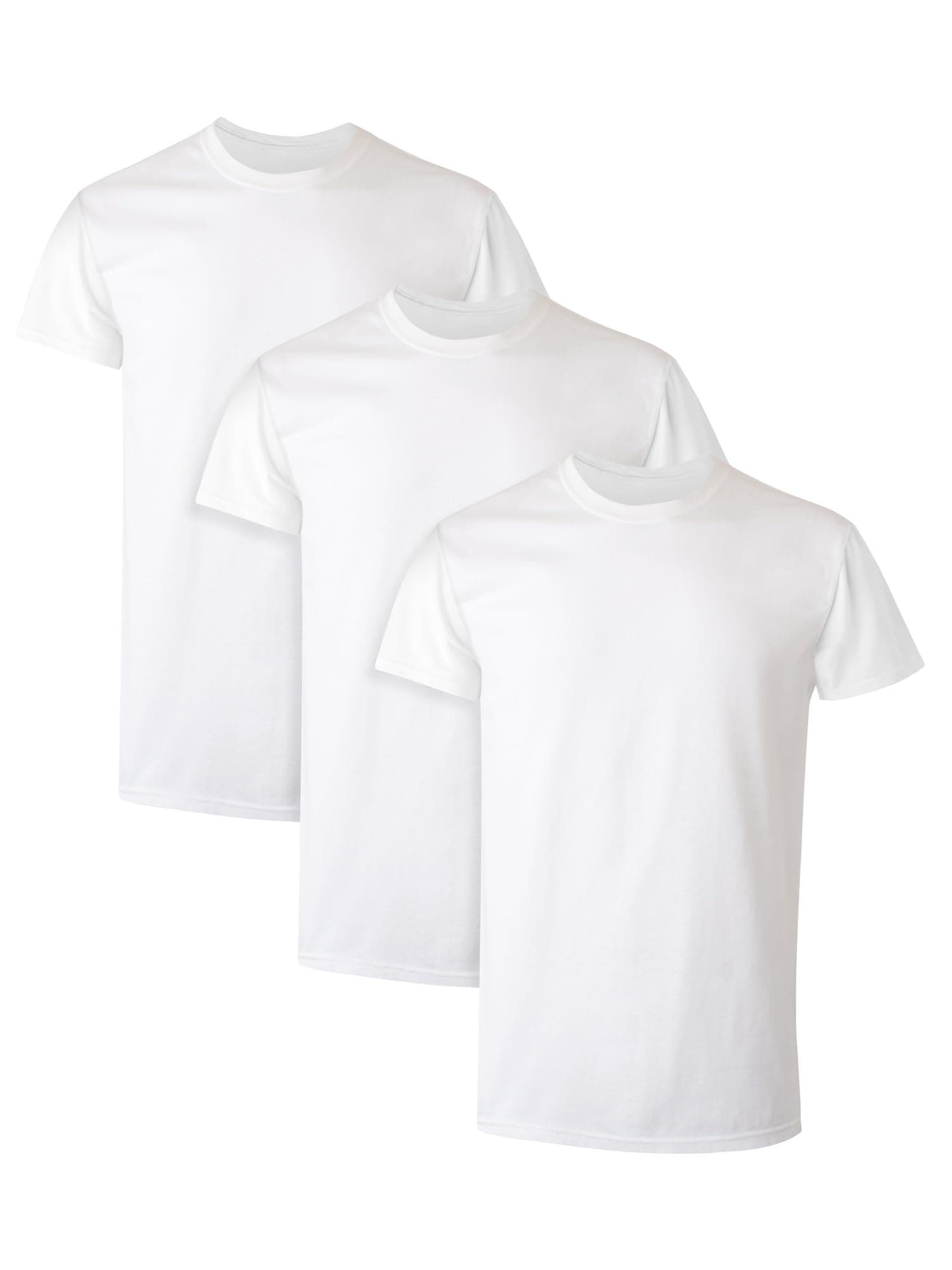 Men's Undershirt Packs, Stay-Tucked Soft Cotton Undershirts, Best Undershirts for Men, White/Black/Asstd Multipacks