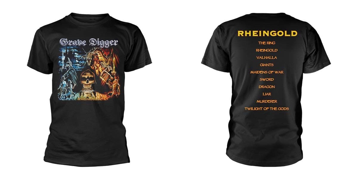 Grave Digger T Shirt Rheingold Band Logo Official Mens Black