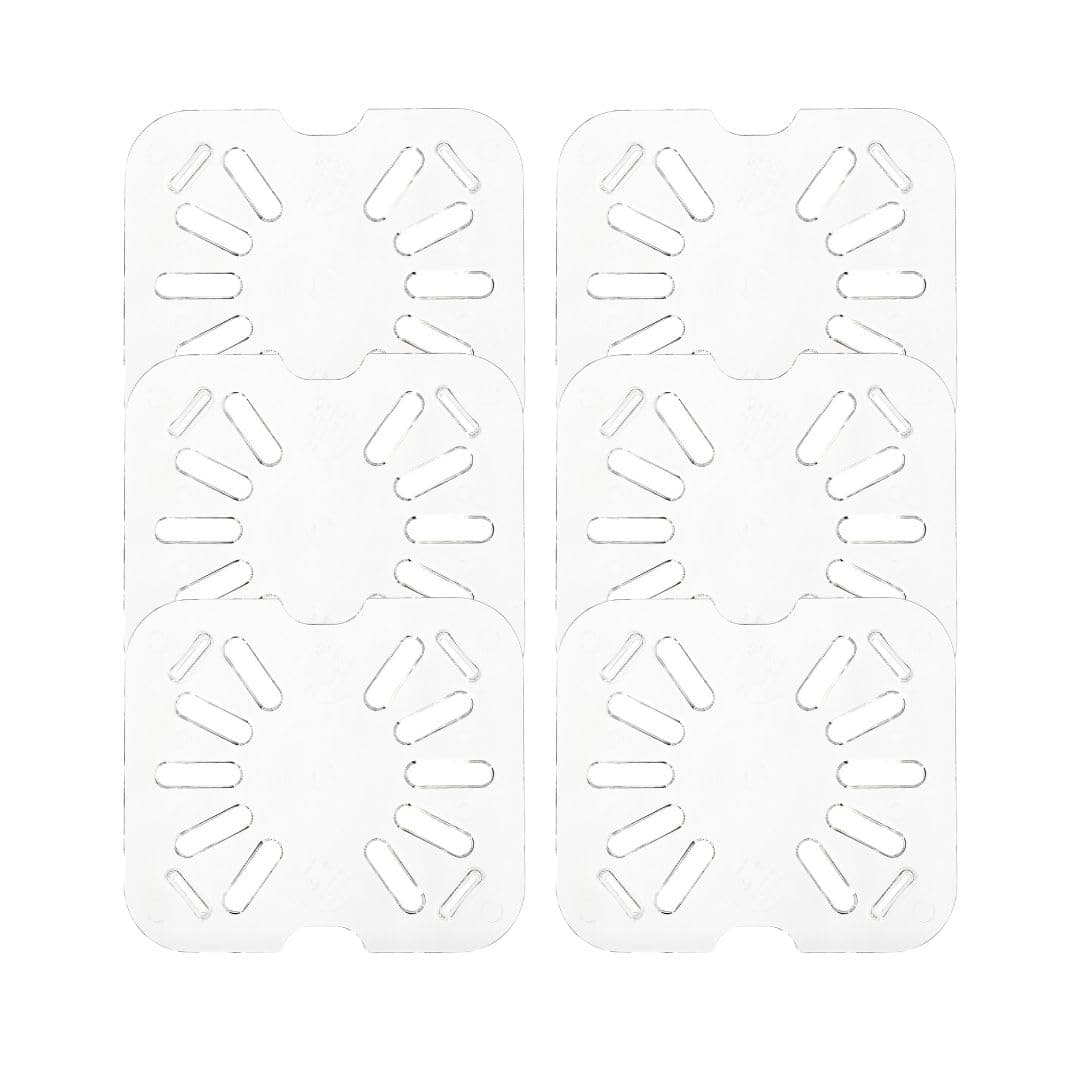 Plastic Drain Shelf for 1/6 Size Food Pan Clear (Pack of 6), 0.6 Inches