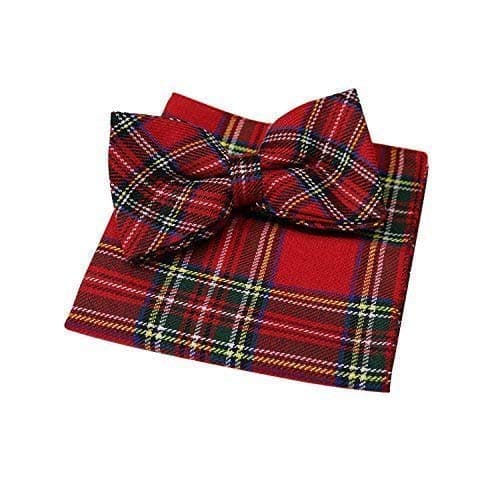 Red Royal Stewart Tartan Bow Tie & Hanky