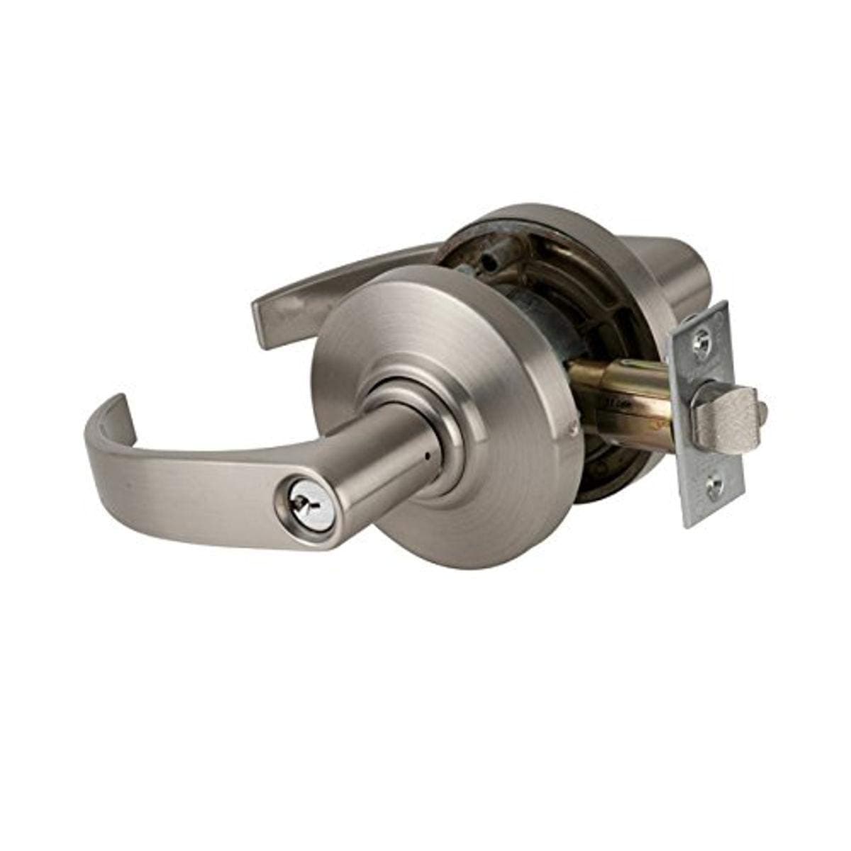 Schlage Commercial AL53NEP619 AL Series Grade 2 Cylindrical Lock, Entry Function Turn/Push Button Locking, Neptune Lever Design, Satin Nickel Finish