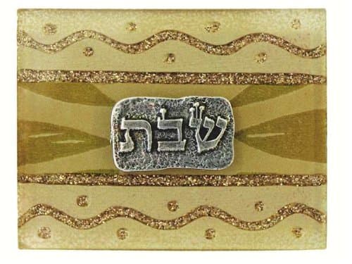 Lily Art Glass Appliquéd Small Matchbox Holder in Pearl/Gold with Match Box