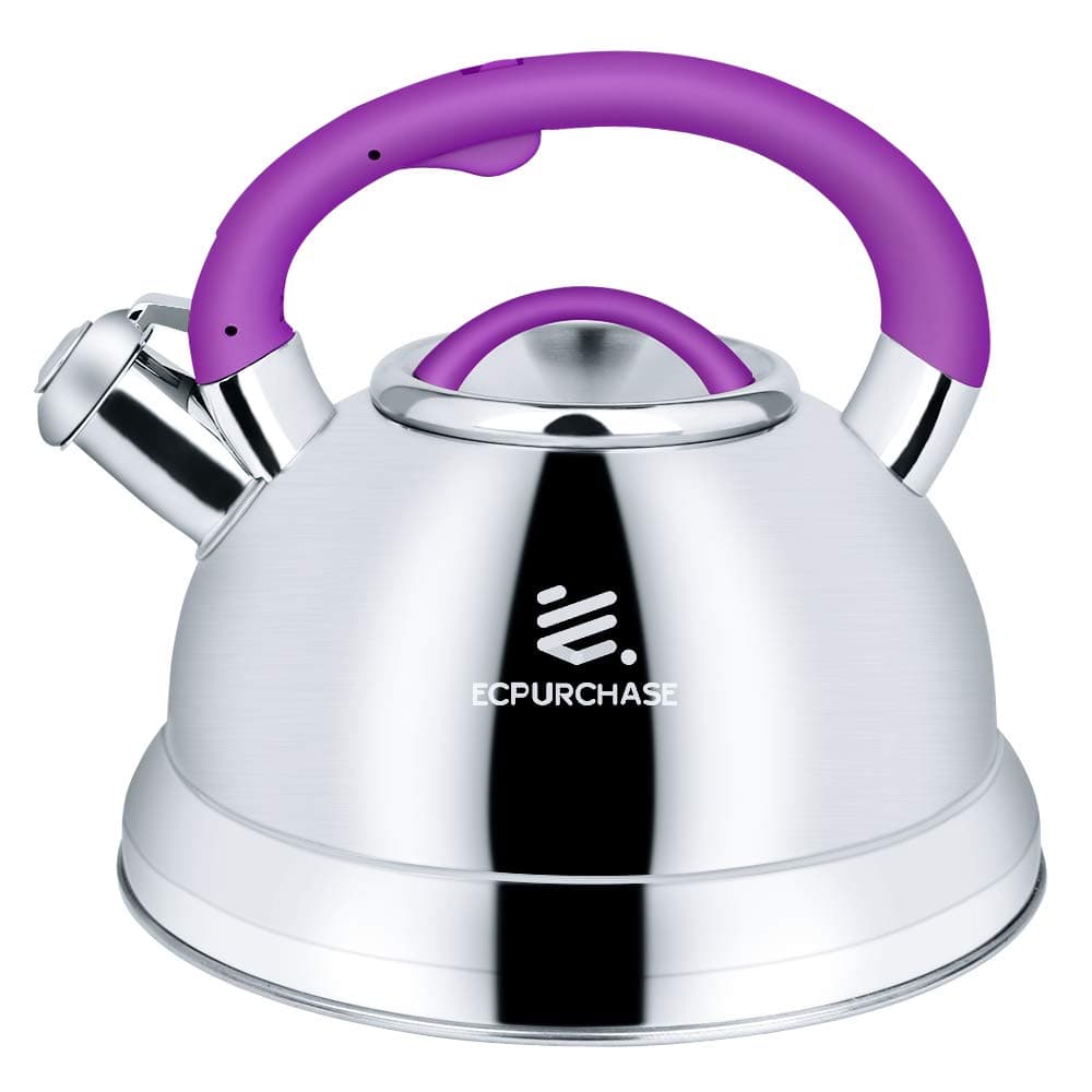 Tea Kettles Stovetop, Tea Pots for Stove Top, Food Grade Stainless Steel Whistling Tea Kettle for Boiling Water and Coffee, 3.2Qt(3-Liter) Capacity Teapots with Flip-Up Spout Cover by ECPURCHASE