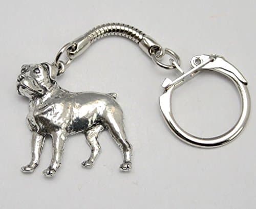 Solid Pewter Rottweiler Dog Keychain