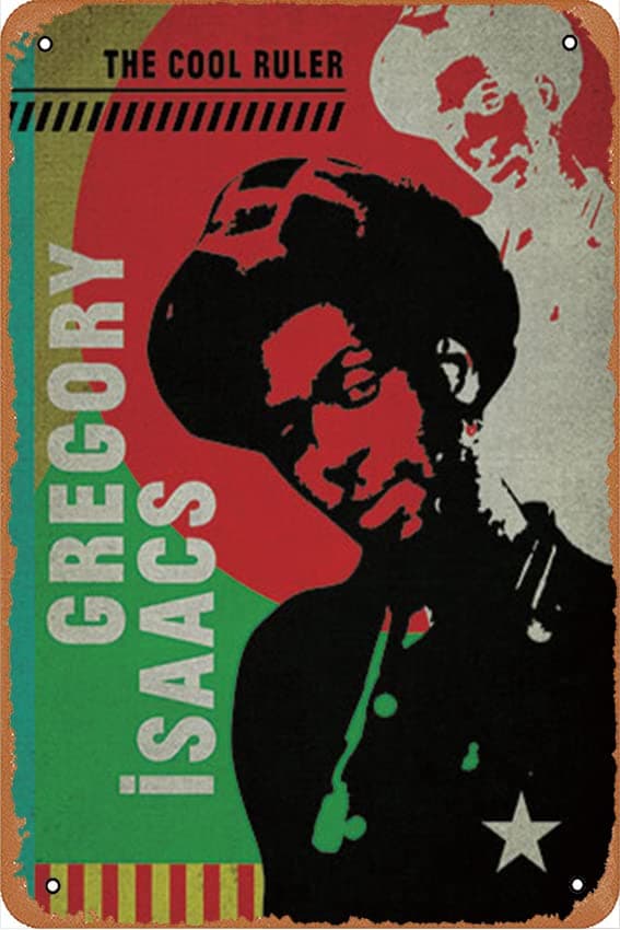 Gregory Isaacs Reggae Pop Art Poster Metal Sign Tin Metal Retro Wall Decor for Home,Street,Gate,Bars,Club,Restaurants,Cafes,Store Pubs Sign Gift 8 X 12 INCH Metal Sign