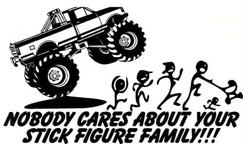 Nobody Cares About Your Stick Figure Family Your Stick Figure Family can be Applied to Any Surface Funny Vinyl Decal Sticker White in Color No Inks 100% Vinyl 5 ½ "x 8 ½ " …