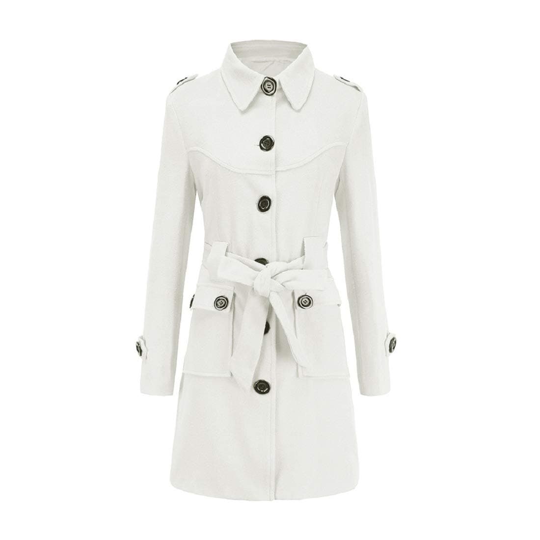 HULKAY Womens Winter Coats, Clearance Upgrade Women's Wool Jacket Trench Jacket Button Belt Parka Jackets for Women