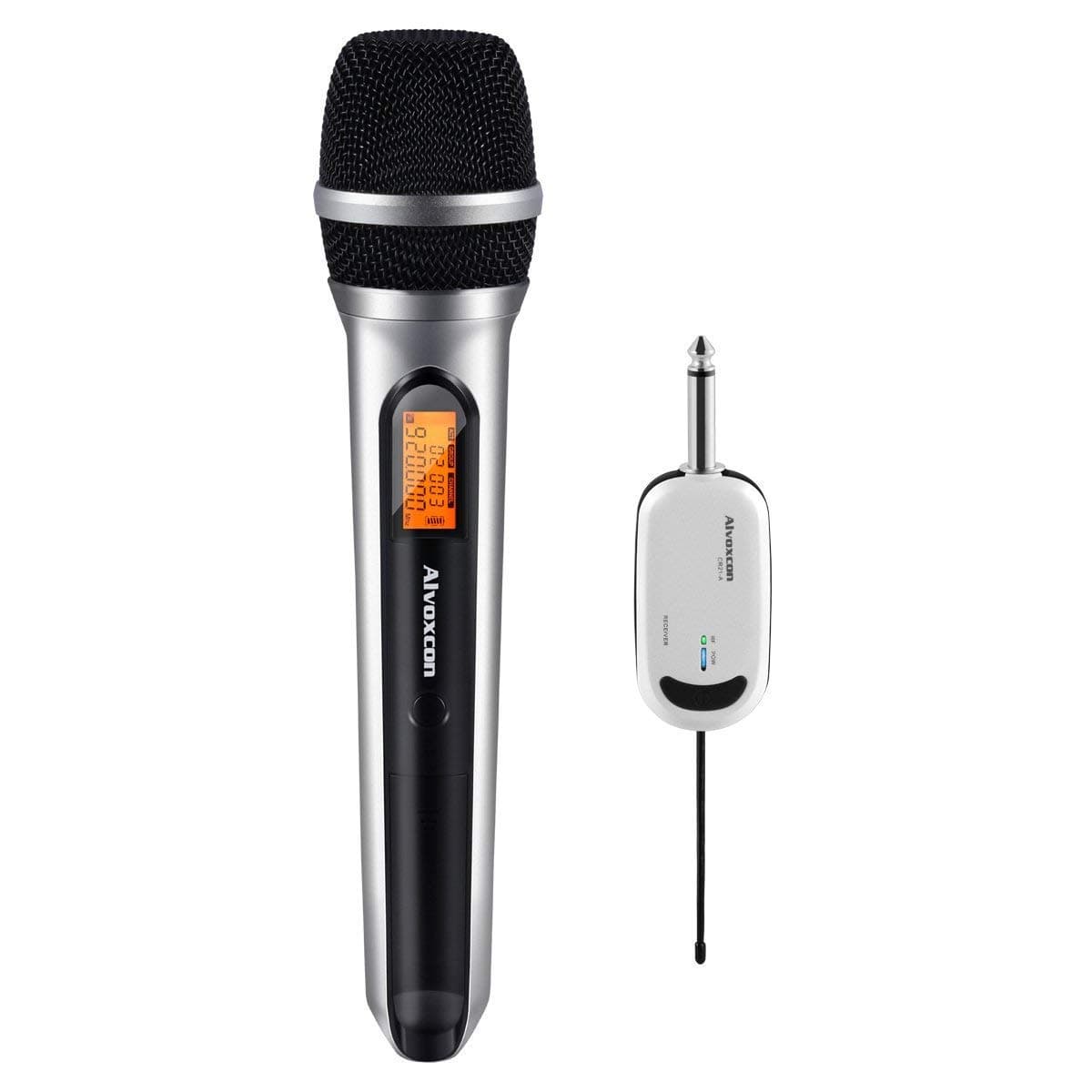 Alvoxcon 1/4 inch Plug Wireless Microphone (CK210-SILVER)