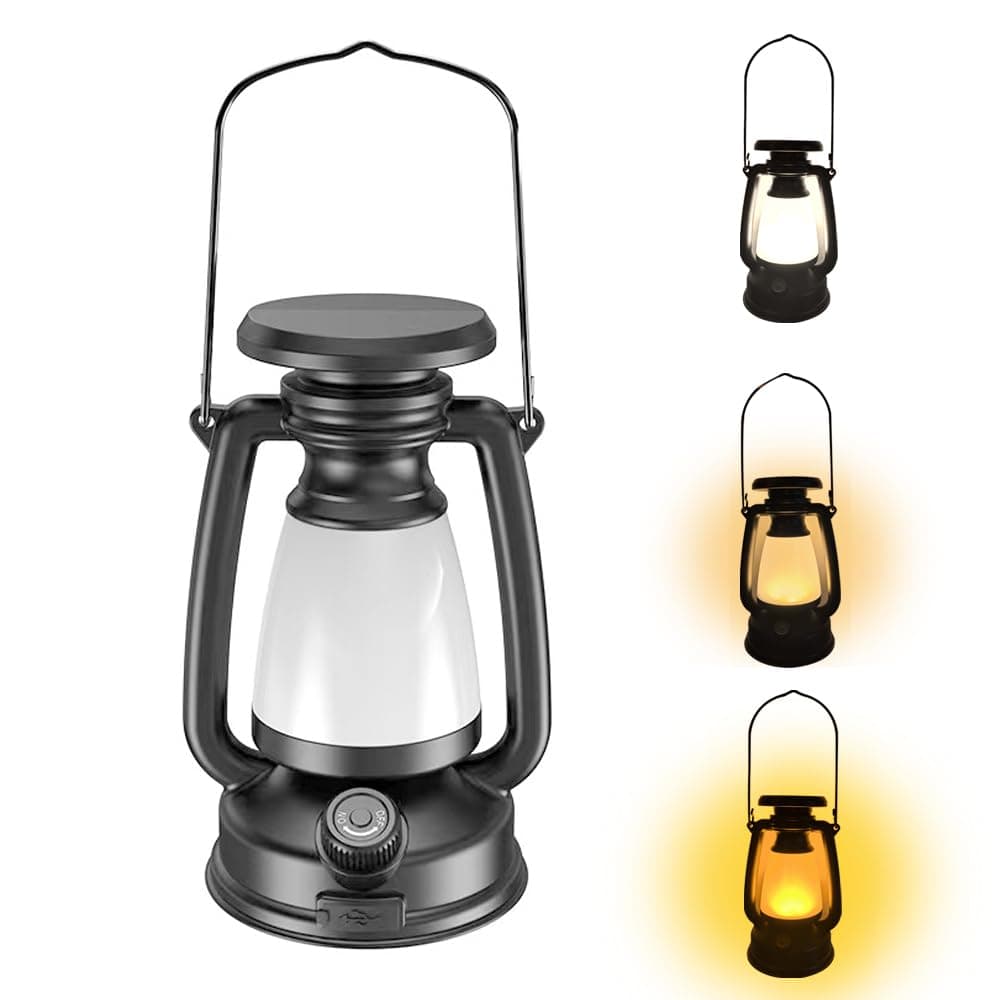 Outdoor LED Retro Solar Camping Light, Rechargeable Mobile Lighting, White Light, Yellow Light, Warm Light, 3-Mode Adjustable Brightness Multifunctional Horse Lamp.