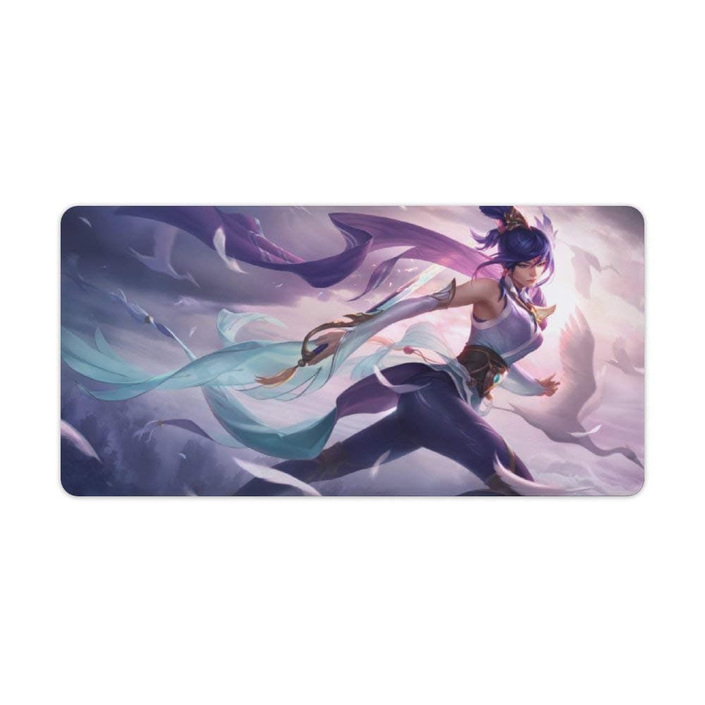 Mouse pad,Compatible League of Legends,Fiora soaringsword,Large Gaming Mouse Mat,Desk Mat,Waterproof Anti-Dirty No-Slip Stitched Edges Mousepad,Perfect for Home Working,60x30cm,24x12 inch