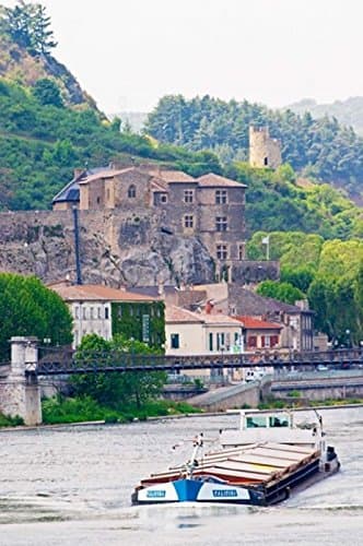 Chateau de Tournon River Rhone and Pedestrian Bridge M Seguin Tournon-sur-Rhone Ardeche France Poster Print by Per Karlsson (24 x 36)