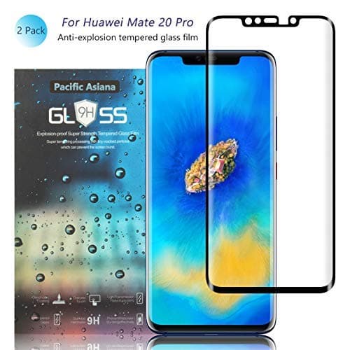 Pacific Asiana Screen Protector Compatible for Huawei Mate 20 Pro, Ultra Thin HD Clear Ballistic [9H Hardness][Anti-Scratch][Bubble-Free][Case Friendly][Anti-Drop] Tempered Glass (2-Pack)