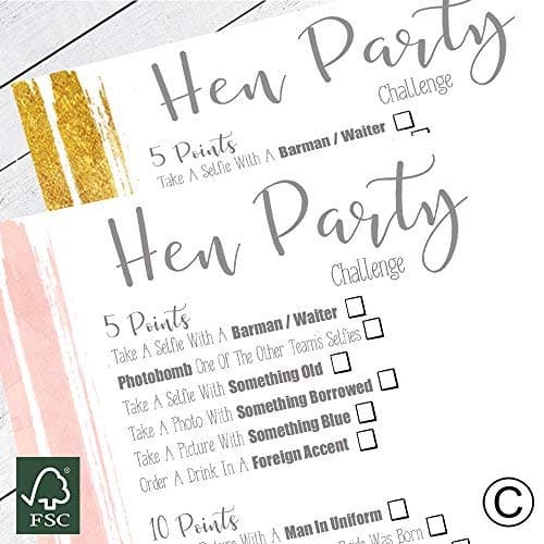 Hen Party Challenge Games Hen Party Accessories Selfies & More (SHCG)
