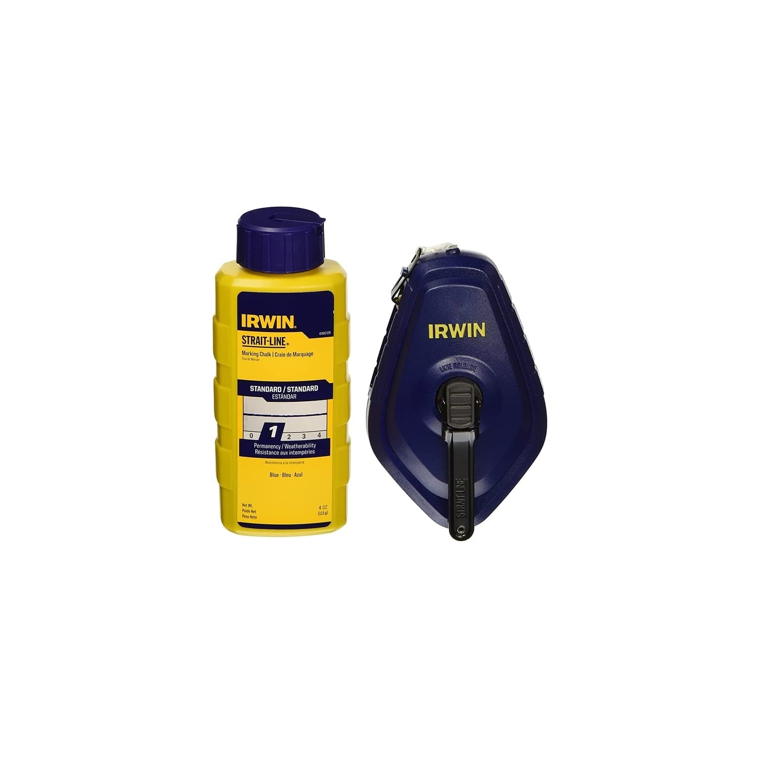 IRWINStraight Line Reel With Chalk Combo Set Fast Retrieve 100 ' Blue 4 Oz