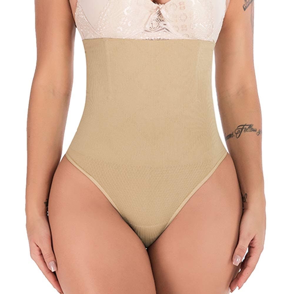 DODOING Women Body Shaper Thong Hi-Waist Cincher Girdles Tummy Control Panty Shapewear