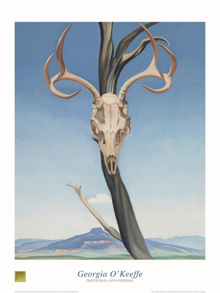 MFA (24x32) Georgia O'Keeffe Deer's Skull with Pedernal Art Print Poster