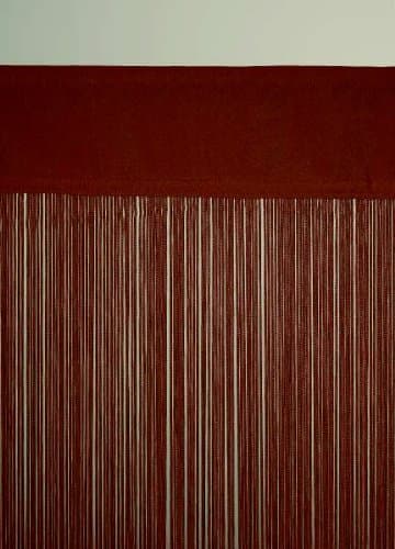 * String curtain approx 150 x 500 cm (width x height) in mocca brown. * String curtain worked with tunnels, just slide on a rod - done! * The String curtain can be on all heights cut (with scissors). * Easy care 100% polyester * washable * Size approx 150 x 300 cm (width x height) * Color: mocca brown