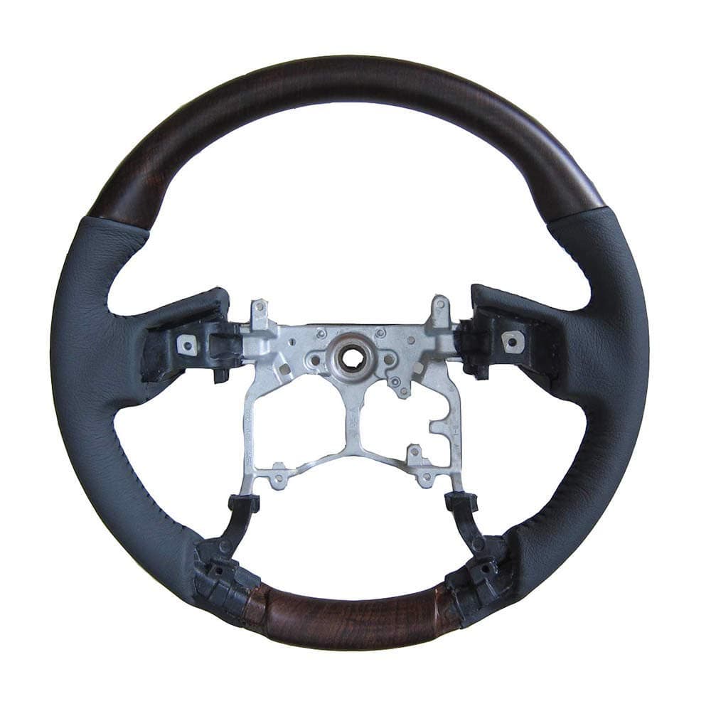 Tuesday Auto Steering Wheel for Toyota Prado FJ150 2010-2016 With Dark Wood And Gray Leather