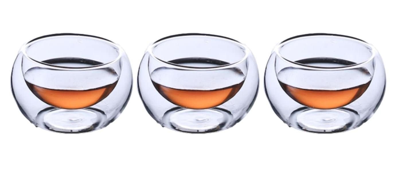Upgrayd Double Wall Espresso, Sake, Tea Shot Glasses - 20ml Set of 3
