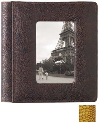 WHITE-WHITE pebble grain leather medium scrapbook #170 style album by Raika -