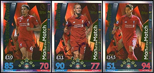 MATCH ATTAX 2018/19 ALL THREE (3) LIVERPOOL MAN OF THE MATCH CARDS