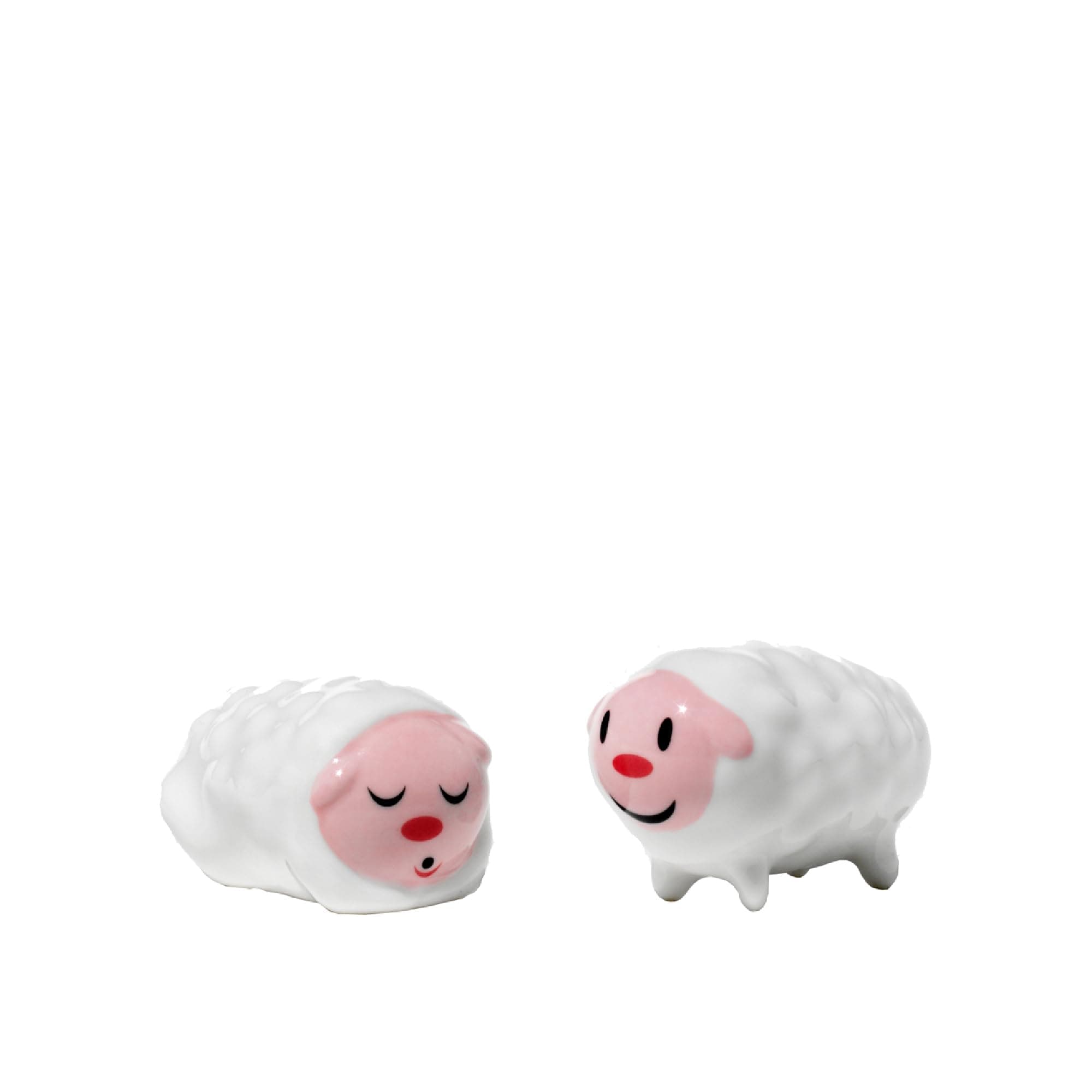AMGI10SET3 Tiny Little Sheep - Set of Two Sheep Figurines, Hand Decorated Porcelain, 2 pcs