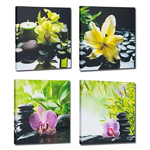 QIANQUHUI Wall Art Bright Vase with White Flowers, Canvas Prints Wall Art for Bathroom Bedroom Living Room Decor, Easy to Hang 24" x 36"