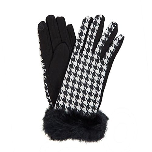 Houndstooth Touch Gloves