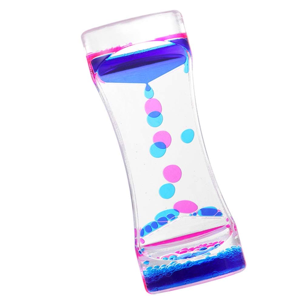 YARNOW Liquid Motion Bubble Timer Transparent Sensory Water Timer Liquid Double Coloured Hourglass Timer Calming and Relieving Stress Desktop Toys for Kids Adults Classroom Home Office, Blue& Pink