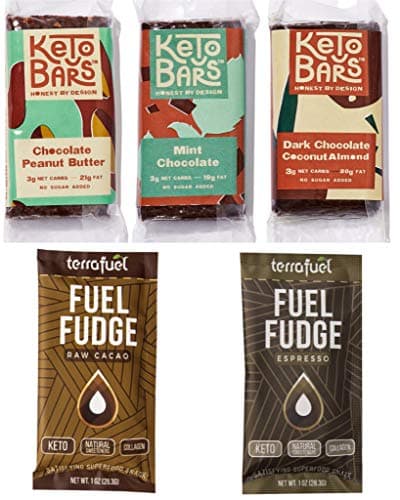 Fat Bombs & Keto Bar Dessert Snacks - Low Carb High Fat Fuel Fudge + Keto Bars (Keto Bars (Various) + Fuel Fudge (Various), 5 Count Sampler)