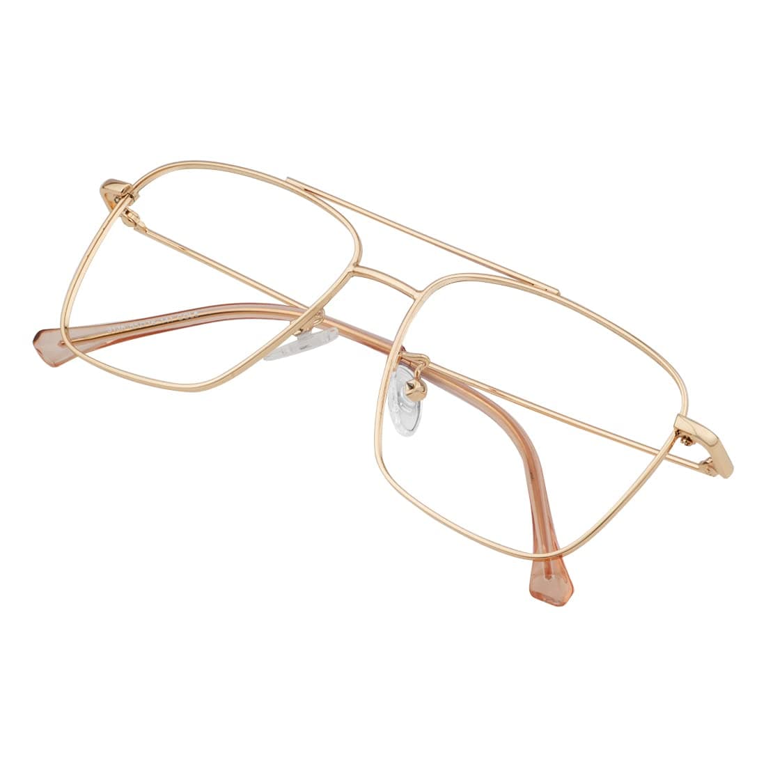 Roshfort Unisex Square Rectangle Metal Sunglasses Anti glare Polycarbonate Clear Lens Spectacles Frame