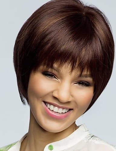 European Wigs Fashion Short Bob Hair Natural Human Hair Remy Top Monofilament (1") Capless Female Wig