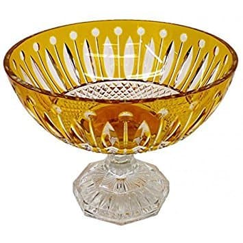 Amber Altesse Crystal Pedestal Bowl - Orange