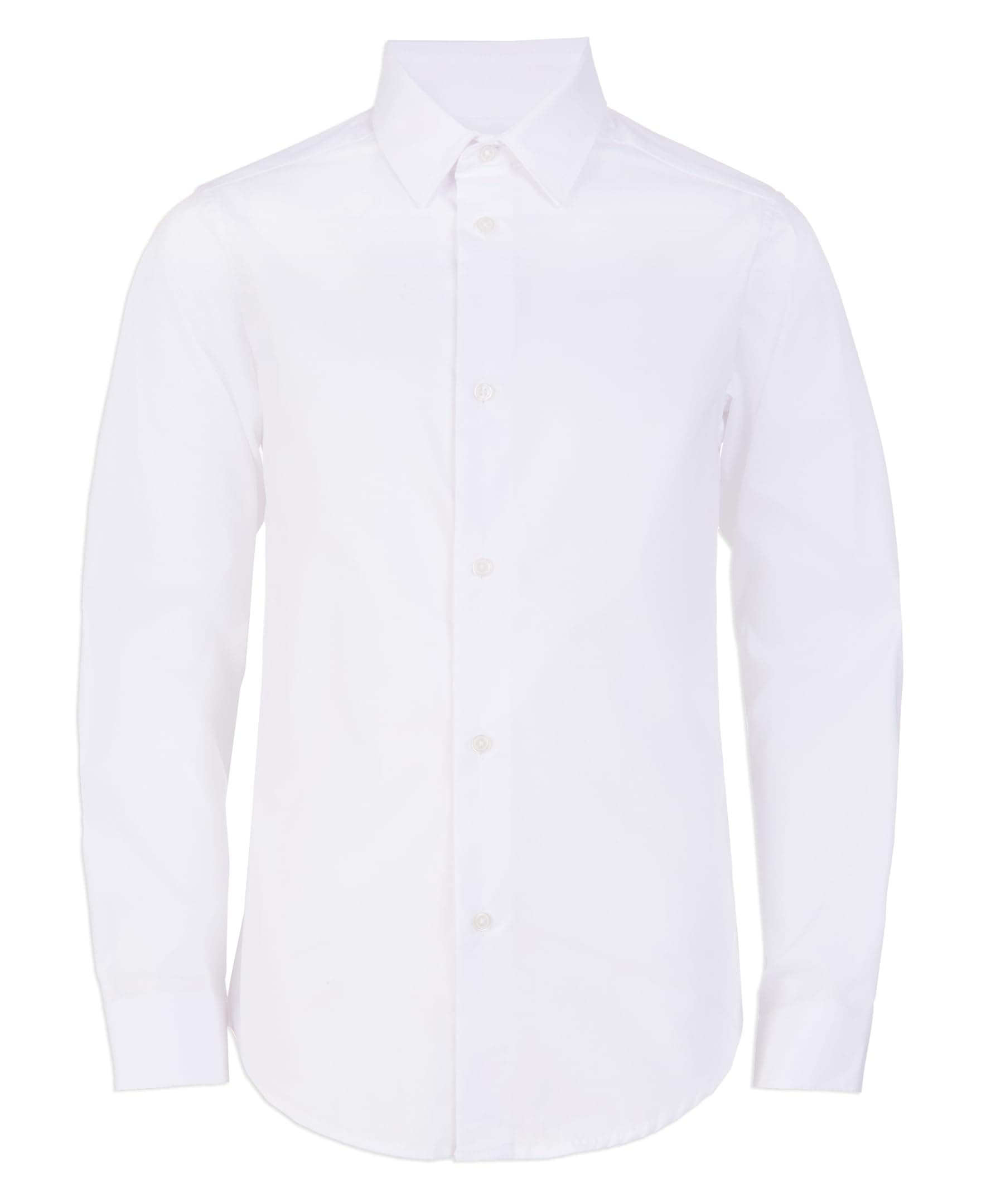 Calvin Klein Boys' Long Sleeve Slim Fit Dress Shirt, Button-Down Style with Cuffs & Shirttail Hem
