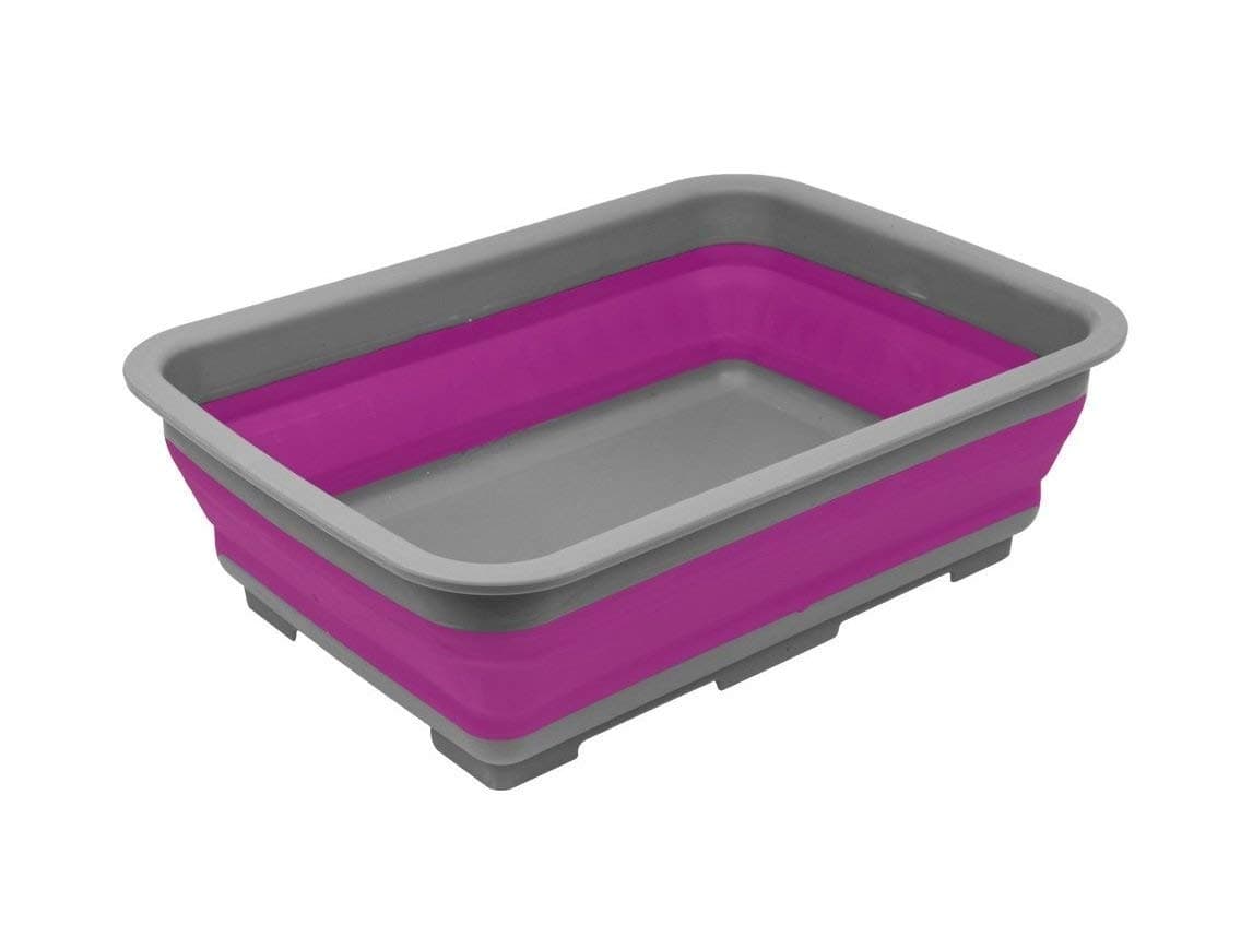 RAM ONLINE Collapsible Washing Up Bowl - Portable 10 Litre Water Storage Basin Ideal for Camping, Caravans, Outdoor Activities, Kitchen and more - Purple