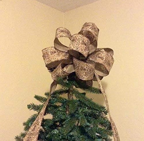 Rustic Elegance Tree Topper Bow Large/Home for the Holidays Collection/Custom Bows by Jami