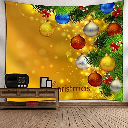 Christmas Ball Tapestry Wall Hanging for Christmas Decorations, Throw Fabric Tapestry Art Decor Living Room Bedroom, 60x50