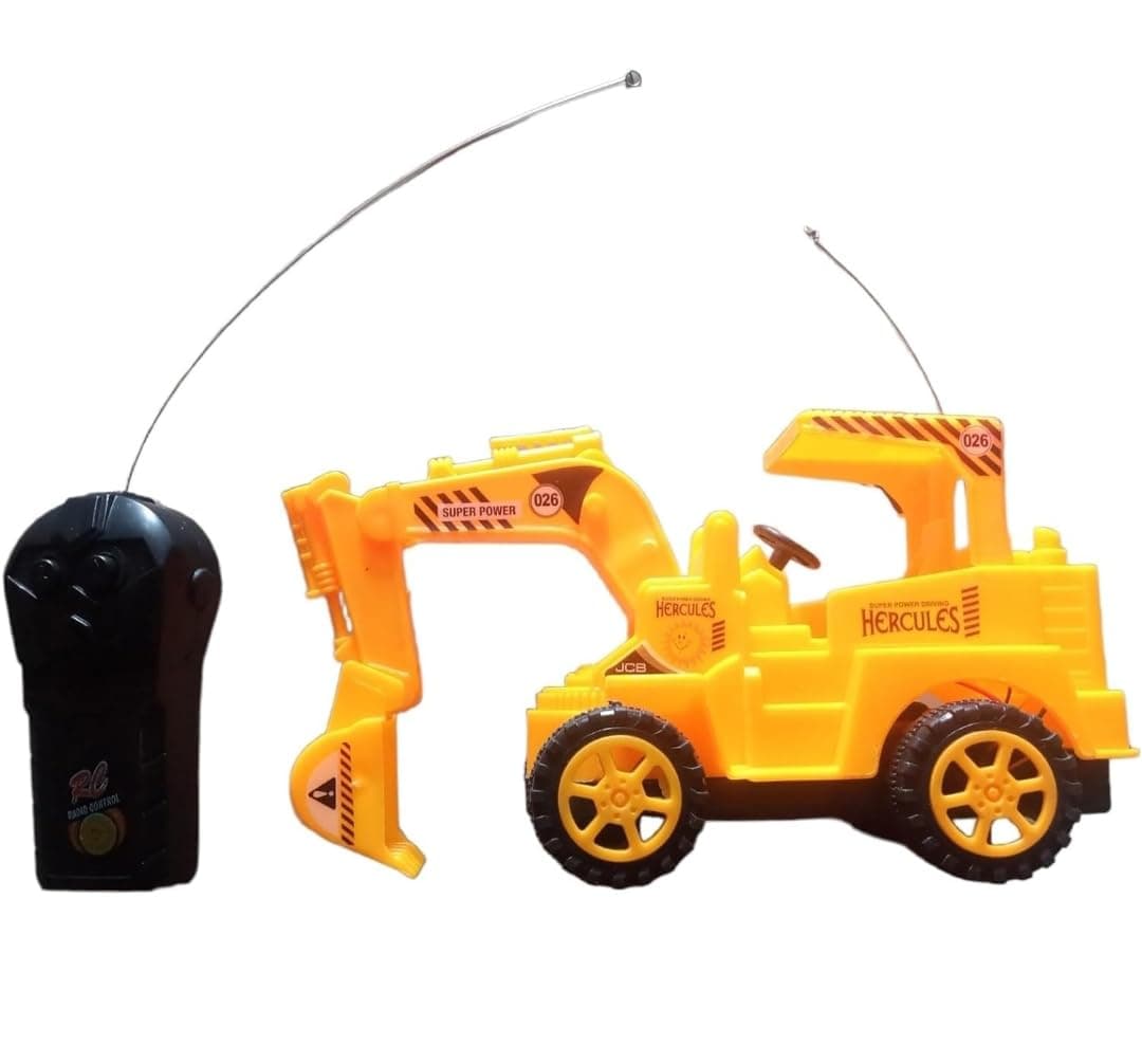 Hercules Remote Control Construction Excavator Toy, Yellow, Kids Excavator Truck with Wireless Remote, Hercules Bulldozer, Construction Truck