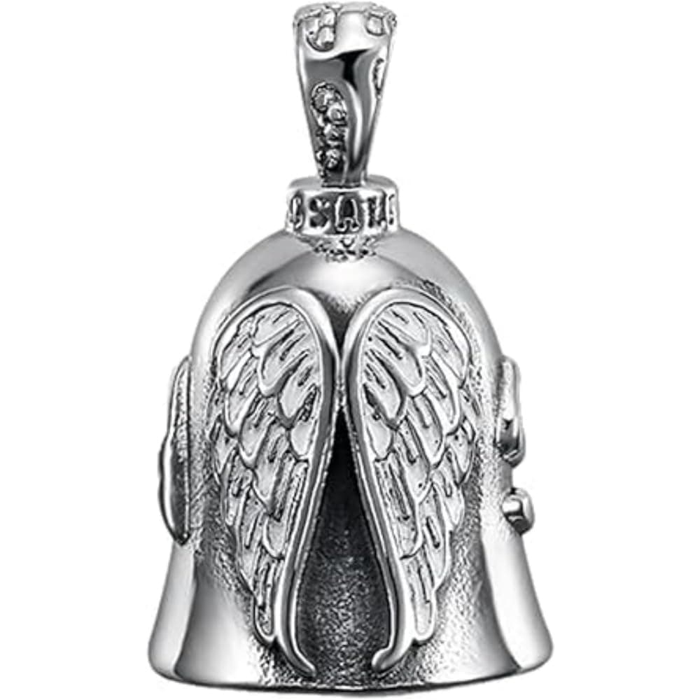 Silver Guardian Bell Motorcycle, Riding Bell Motorcycle Guardian Bell, Riding Luck Key Chain Bell, Winged Motorcycle Bell, Portable Guardian Ride Faster