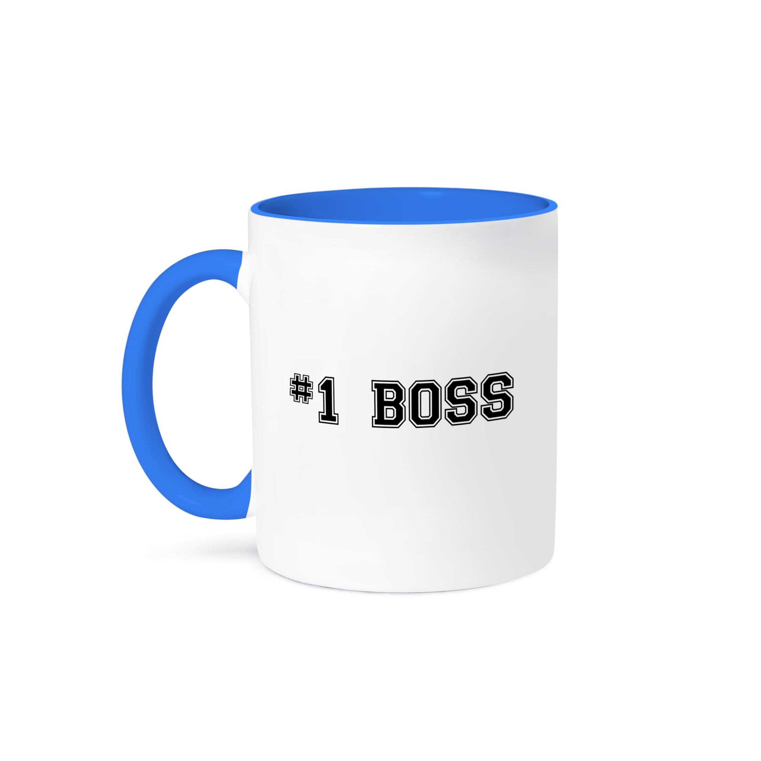 BALAJITRADE #1 Boss - Number One Best Greatest Boss - Work and Office Gifts - Fun Flattering Gifts - Black - Two Tone Blue Mug, 11oz (Mug_151594_6) 8650