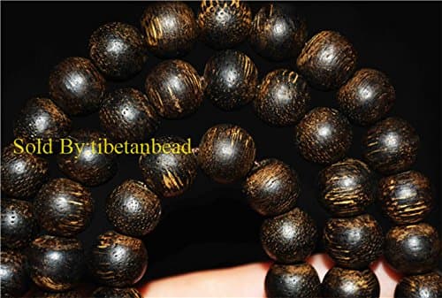 108pcs Genuine Agarwood Kalimantan Kinam Bracelet Prayer Beads Qinan Indonesia Black Mala Borneo Aloeswood Strand of Beads Kynam Rosary Worry Beads 108 Gaharu Tasbih Komboloi Necklace Super King Kyara Vietnam Natural Oodh Agar Wild Genuine Authentic