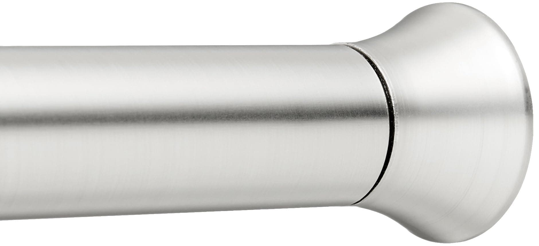 Amazon Basics Tension Curtain Rod, Adjustable 137.1 - 228.6 cm Width - Nickel, Classic Finial
