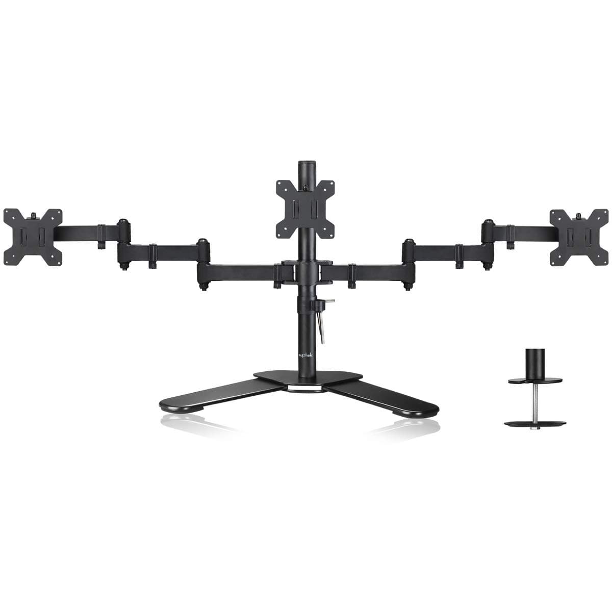 Triple Monitor Mount - Triple Monitor Desktop Stand for 3 Monitors 13-24 inch/2 Monitors 13-35 inch Adjustable Monitor Arm Support Max.10kg Triple Arm Desk Mount, Triple PC Desk Mount ML6463 b
