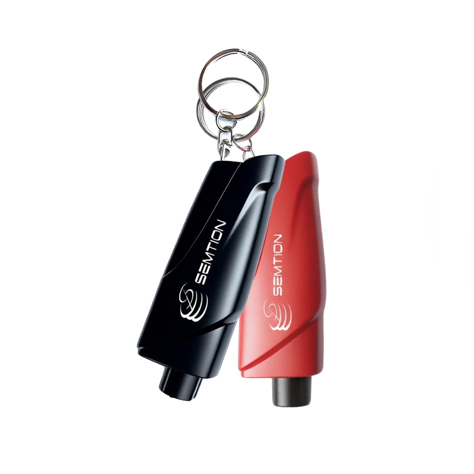 Window Breaker Seatbelt Cutter Keychain Car Escape Tool for Land and Underwater, Pack of 2 (Black-Red)