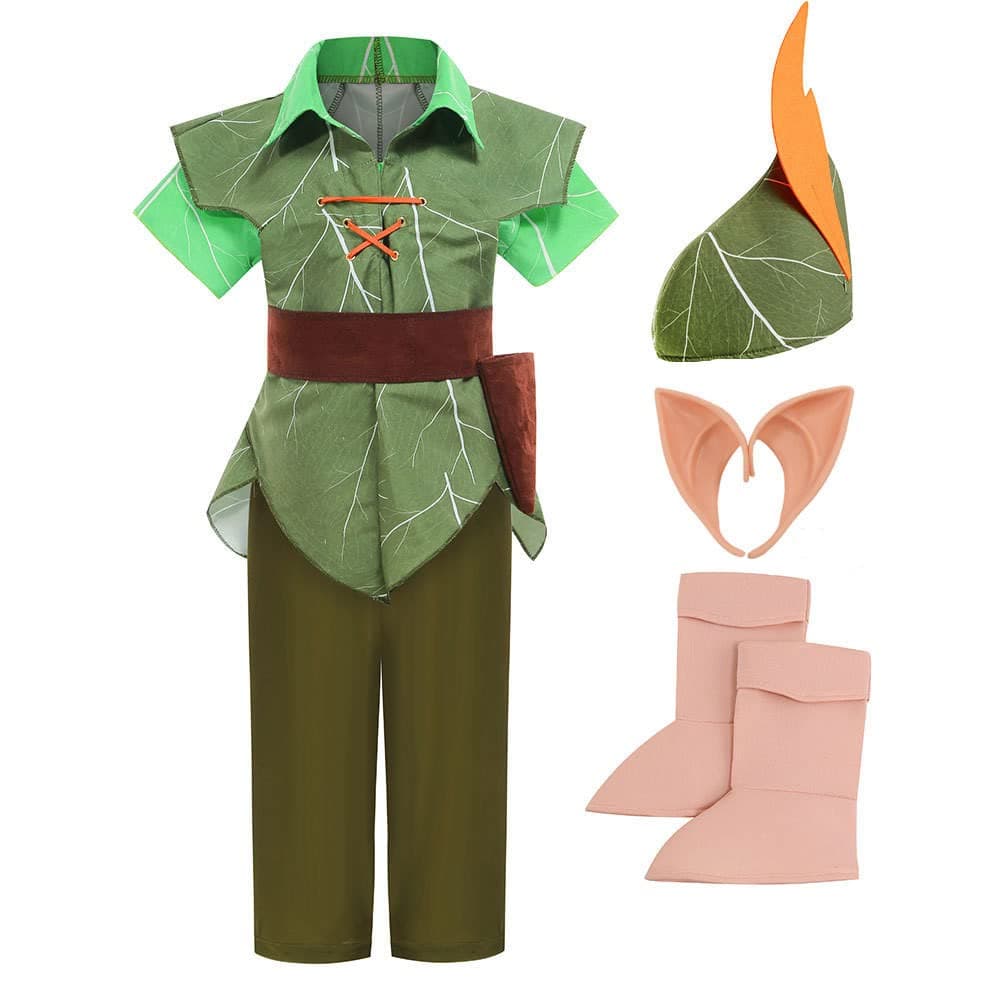 Peter Pan Costume for Boys Fairy ELF Costumes Halloween Outfit Cosplay