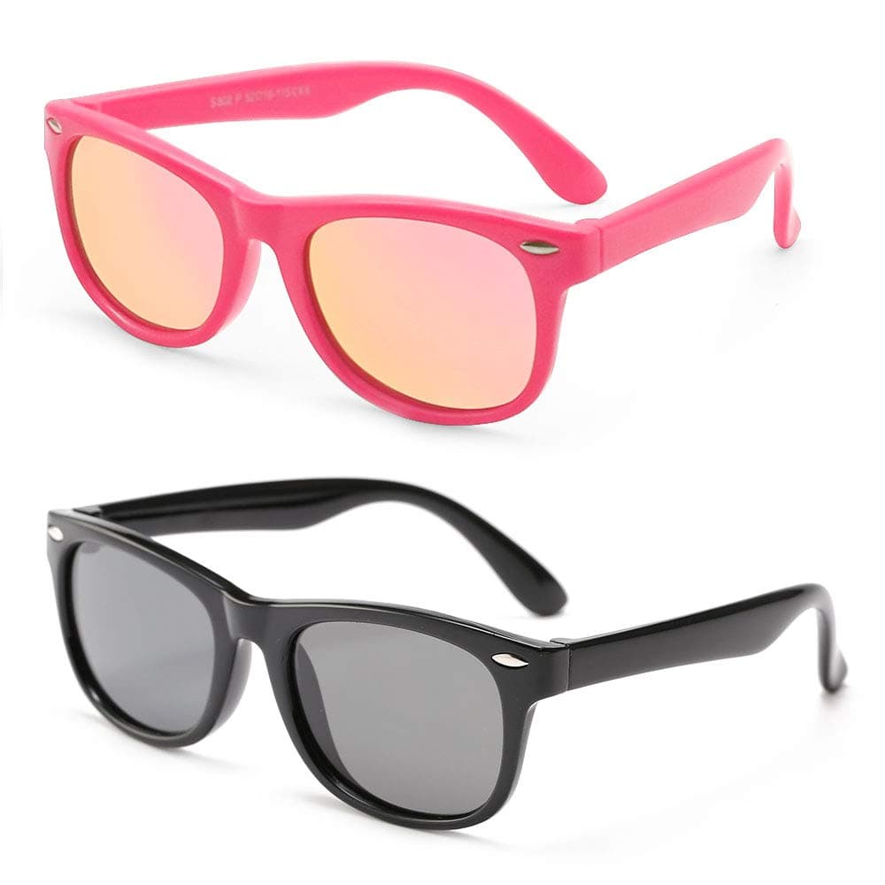 MOTOEYE SUMMER SALE Kids Sunglasses Polarized & Flexible & 100% UV Protection for Age 4-9, Girls Boys Styles, Pack of 2-3