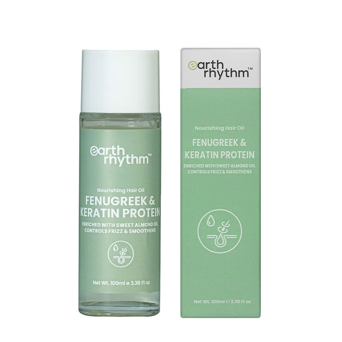 Earth Rhythm Fenugreek & Keratin Protein Hair Oil |Boost Hair Growth, Tames Frizz, Strengthen Hair roots | Men & Women – 100 ml