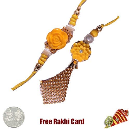 Flower Rakhi Thali with 2 Rakhis