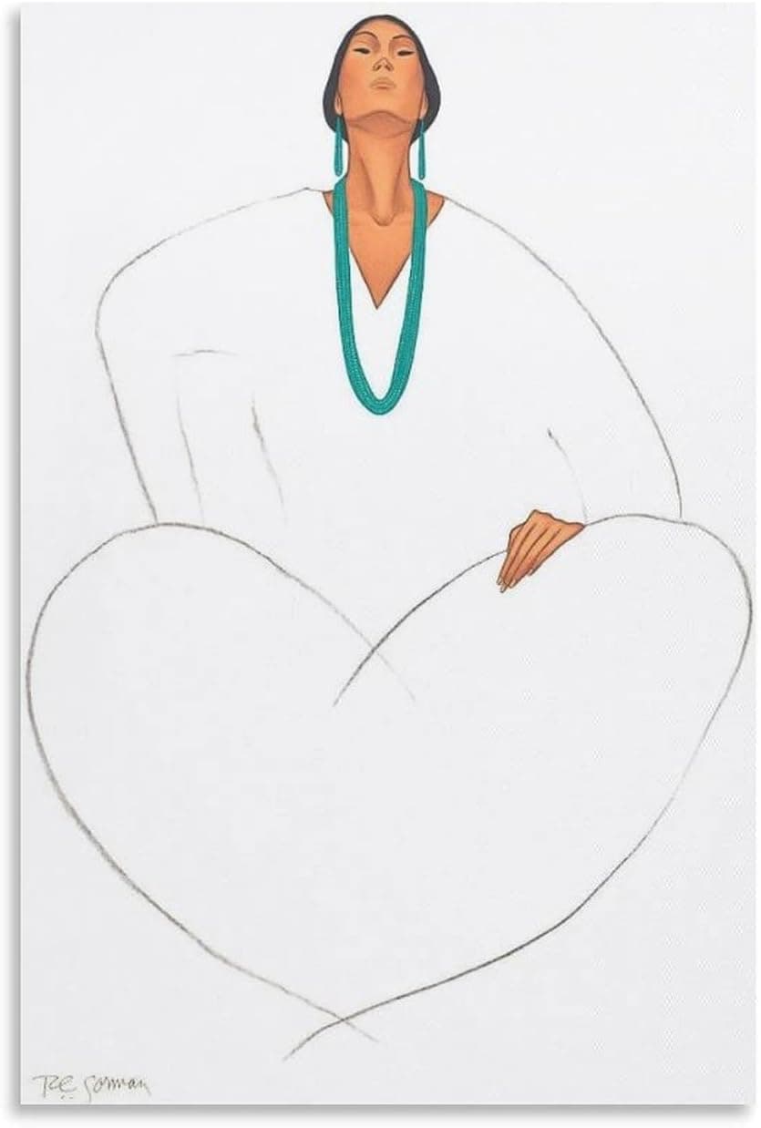 Matvsd Kohecs Famous RC Gorman Poster RC Gorman《Woman》Wall Art RC Gorman Prints RC Gorman Painting Canvas RC Gorman Picture for Home Decor 40x60cm No Frame